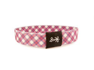 hair ties for guys - red & white plaid