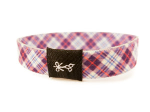 mens hair ties - red & white plaid