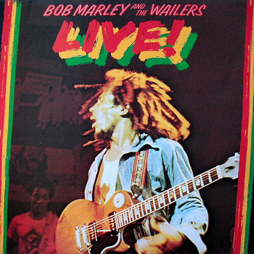 Rasta colored vintage Bob Marley promo poster with Marley twisting his head to the side, causing his long locs to flyfeatured in the Best Hair in Rock and Roll.