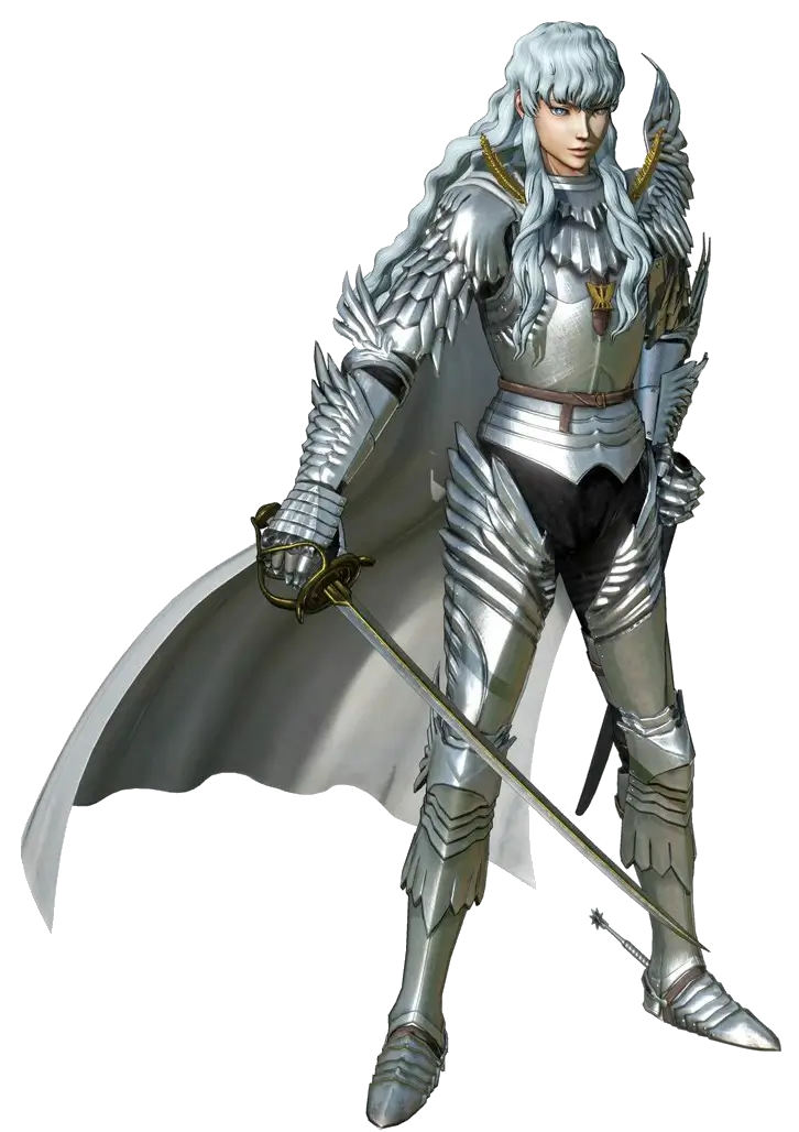 Griffith standing in all his glory, featured in anime hairstyles