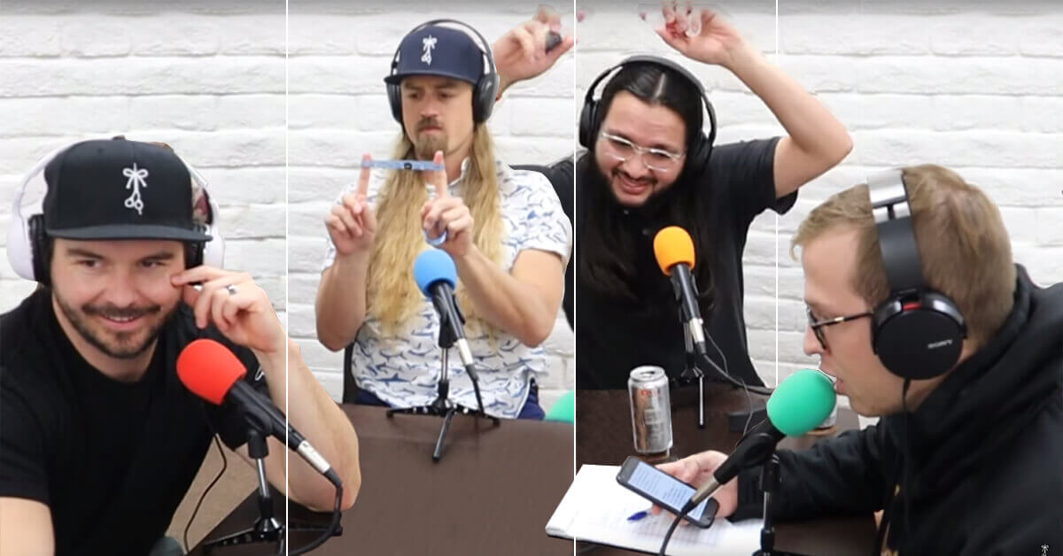 Chuck has had to deal with hair loss since as early as 2017. He’s pictured here sitting at a table, recording an episode of The Longhairs podcast, his hairline clearly receding.