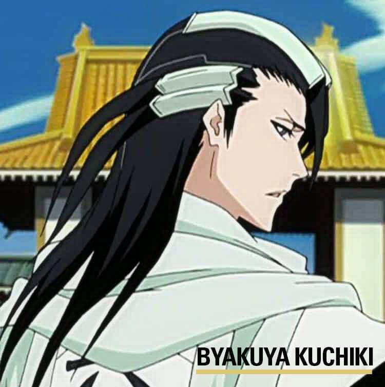 Byakuya looking back mid-speech with pleated hair, featured among the best long hair in anime.