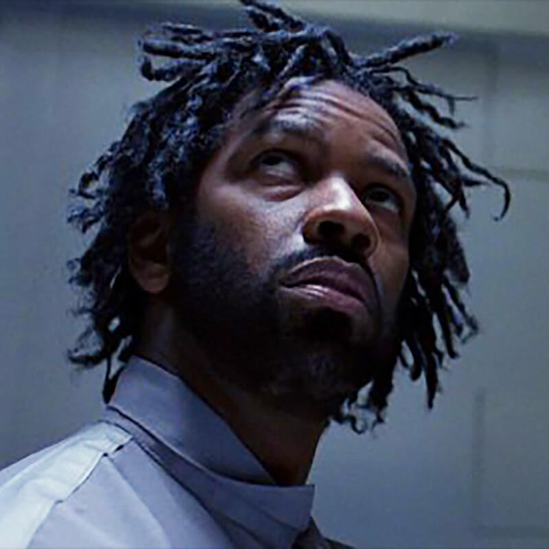 Denzel Washington with dreadlocks