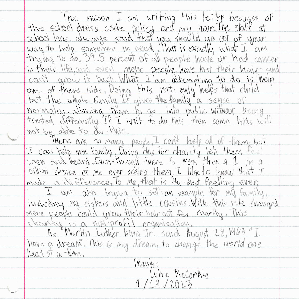A letter that Luke wrote