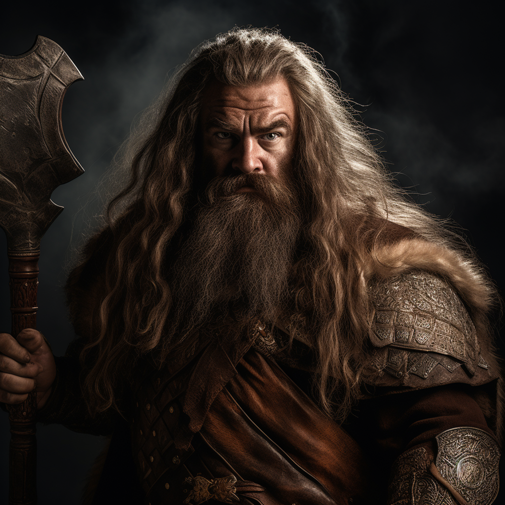 Dwarves, stout but might long hair of Tolkien.