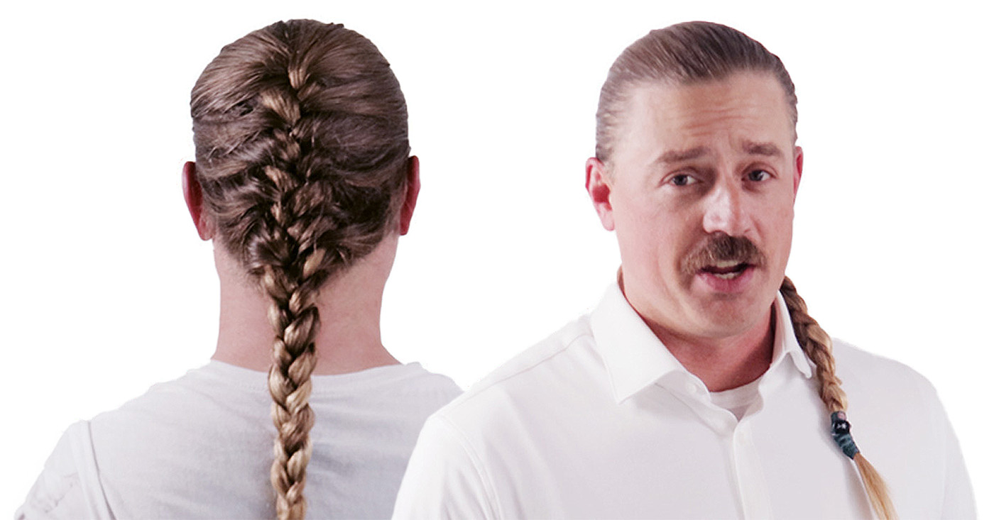 French braid for men with long hair