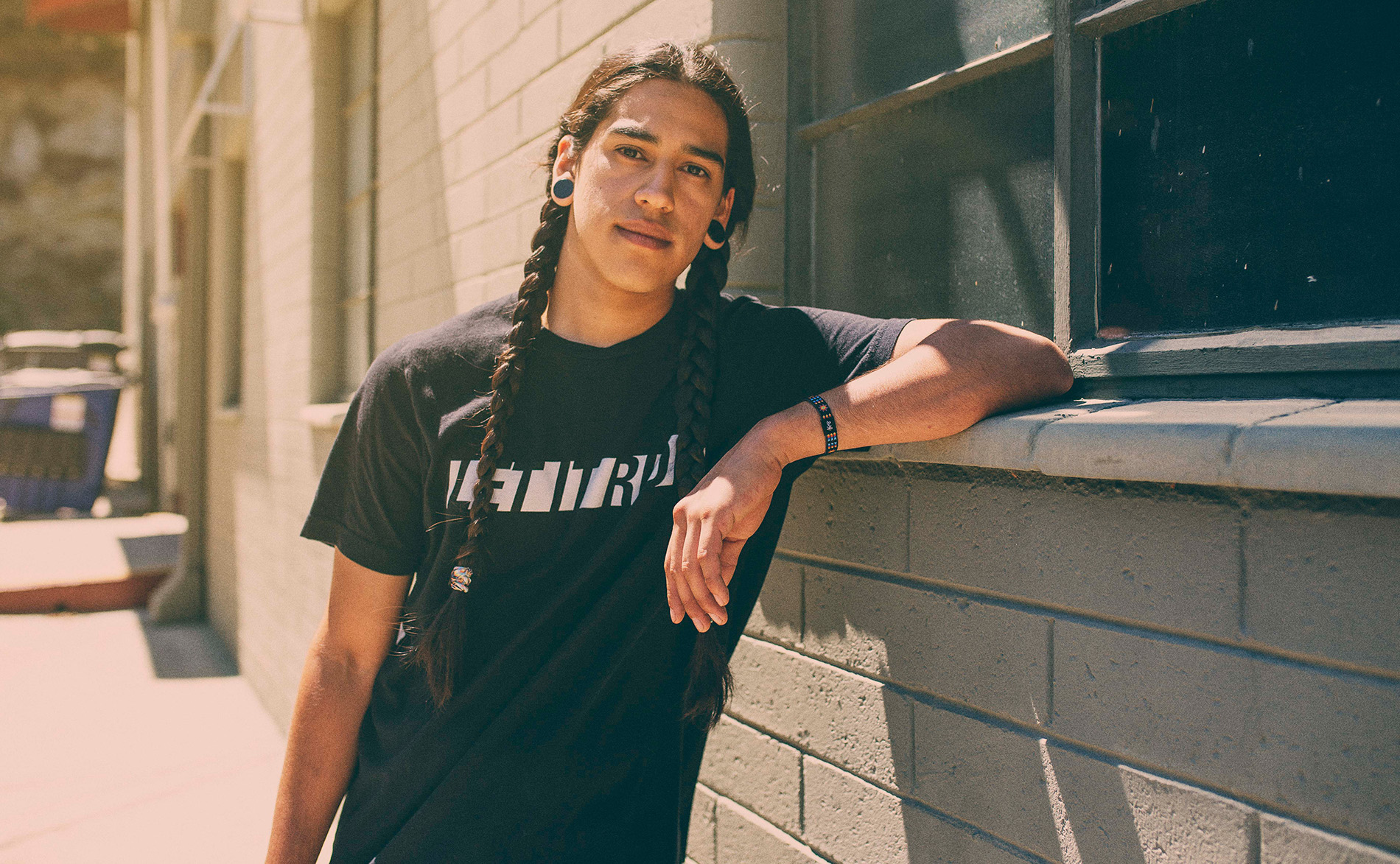 The Longhairs Model rocking Willie Nelson Braids