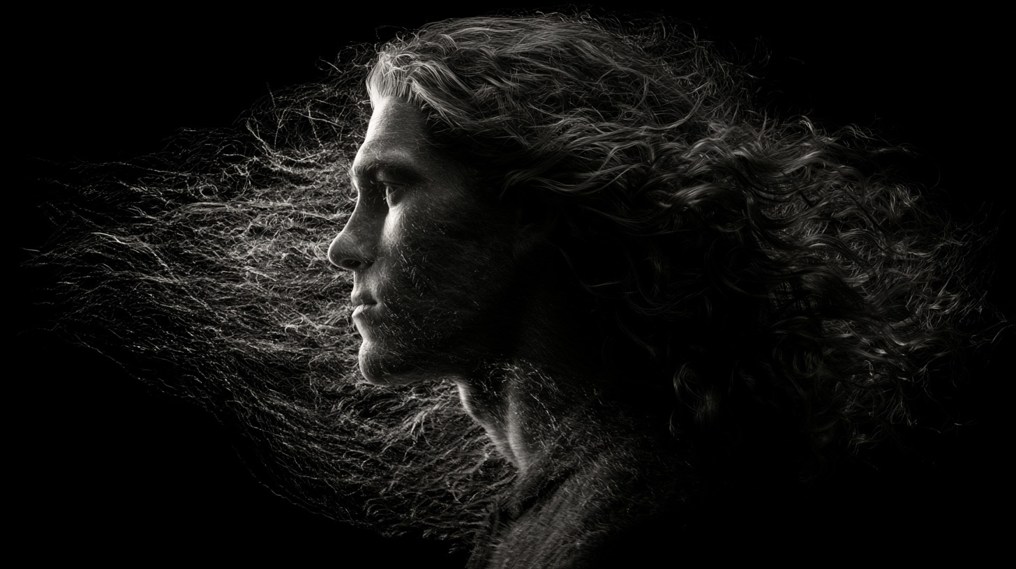 A man with long, wavy hair blowing in the wind, featured in a guide to emotional IQ for men.